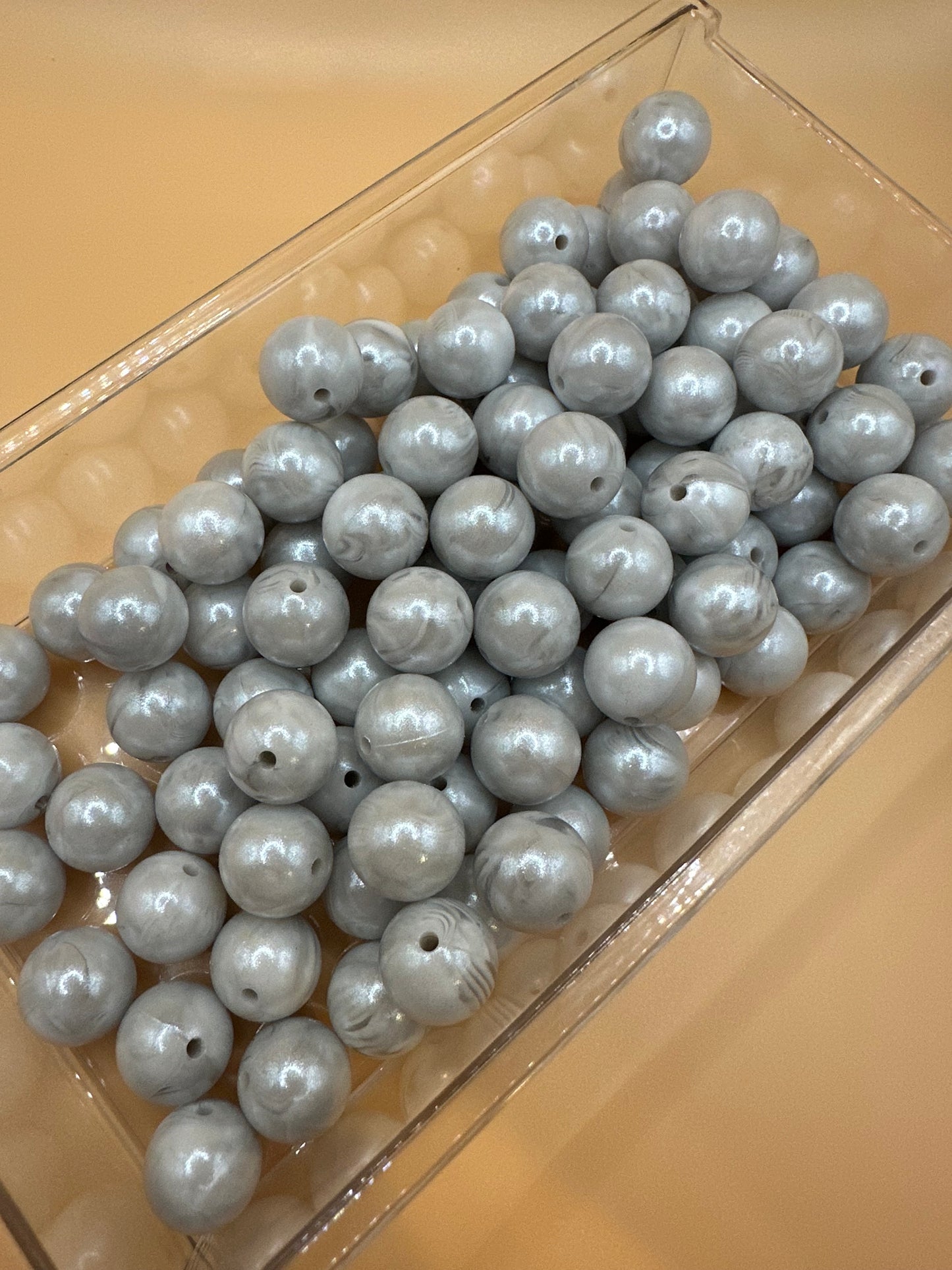 Smokey Marble- Opal Silicone Bead 15mm