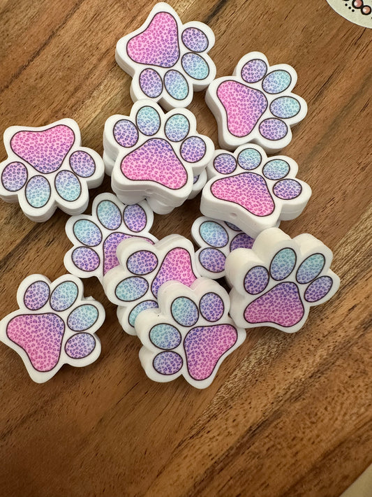Pastel Paw Print- Focal