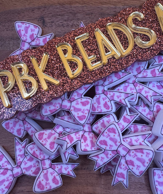 Pink Cowgirl Bow - EXCLUSIVE TO PBK- Silicone Focal Bead