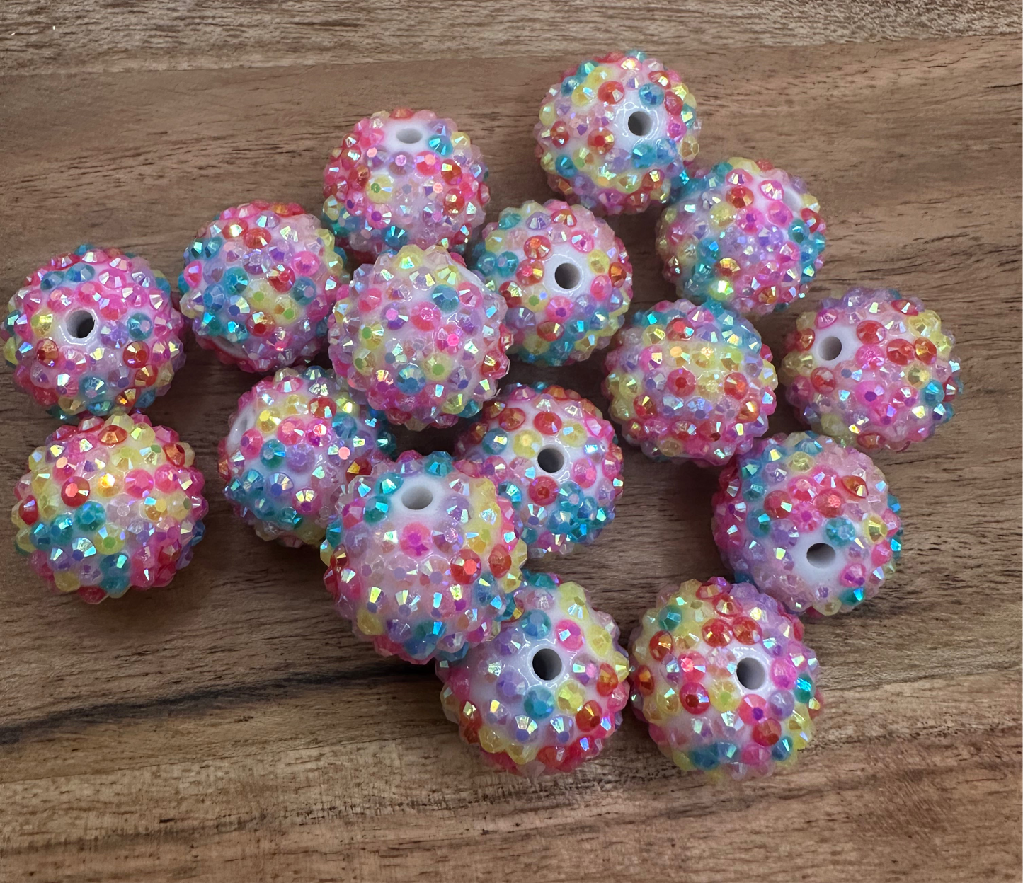 Rainbow Mix- Rhinestone Acrylic 20mm