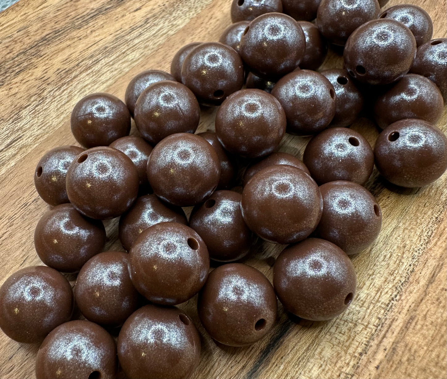 Chocolate Malt- Opal Silicone Bead 15mm