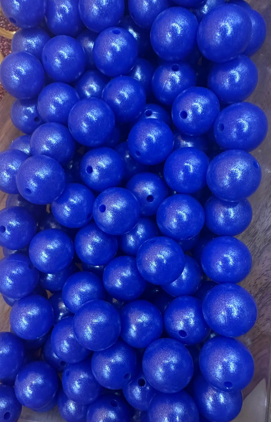 Royal Blue - Opal Silicone Bead 15mm