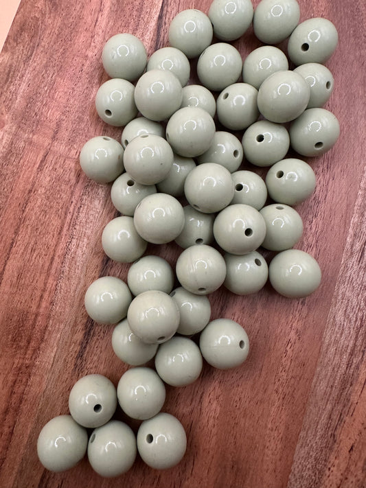 Sage- Liquid Silicone Bead 15mm