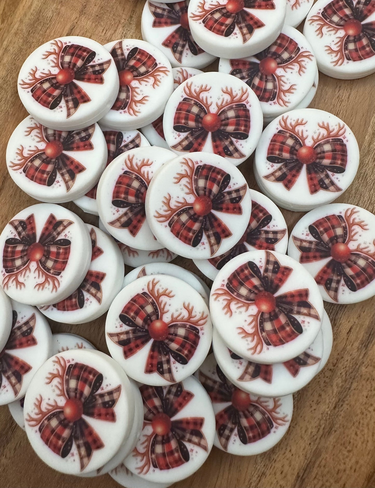 Rudolph Bow- Silicone Focal Bead