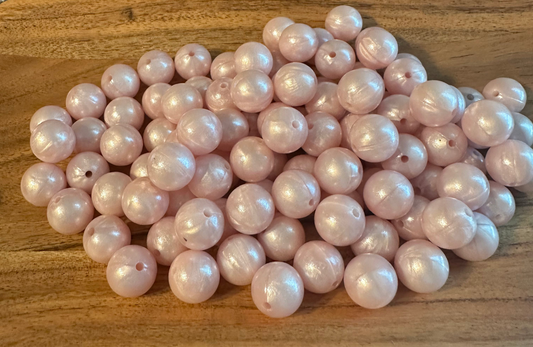 Light Pink Marble- Opal Silicone Bead 15mm
