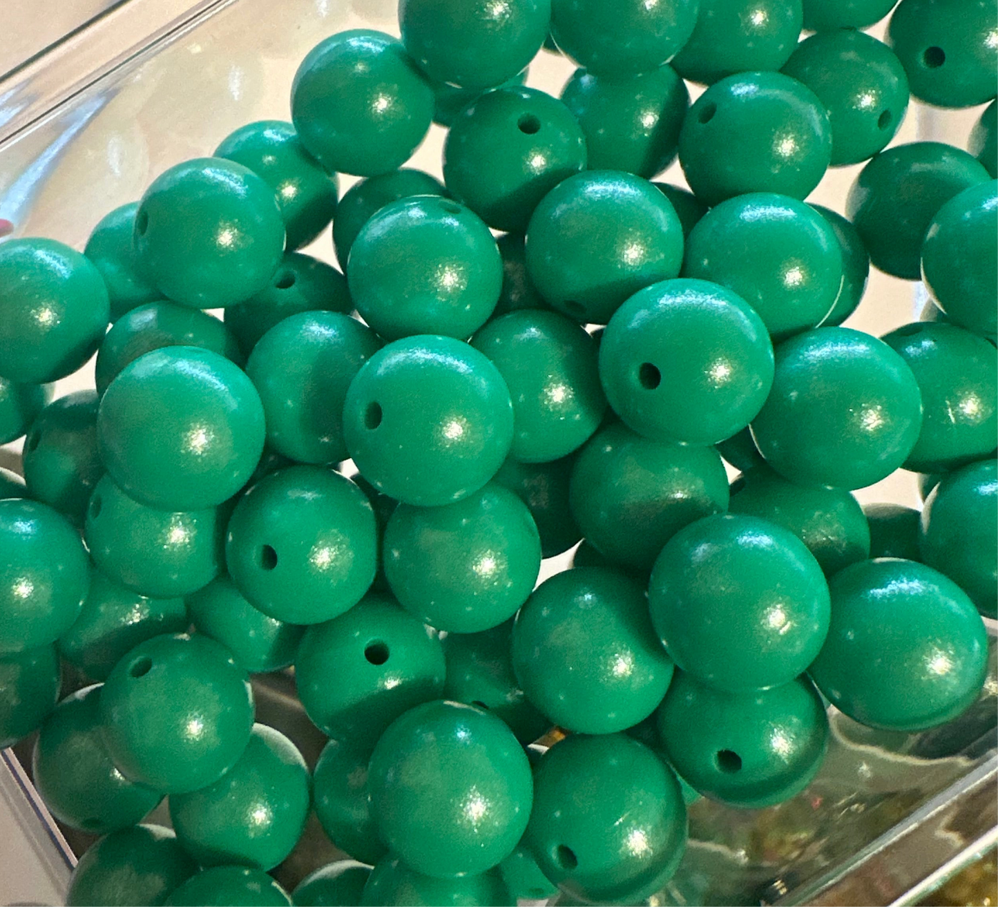 Irish Green- Opal Silicone Bead 15mm