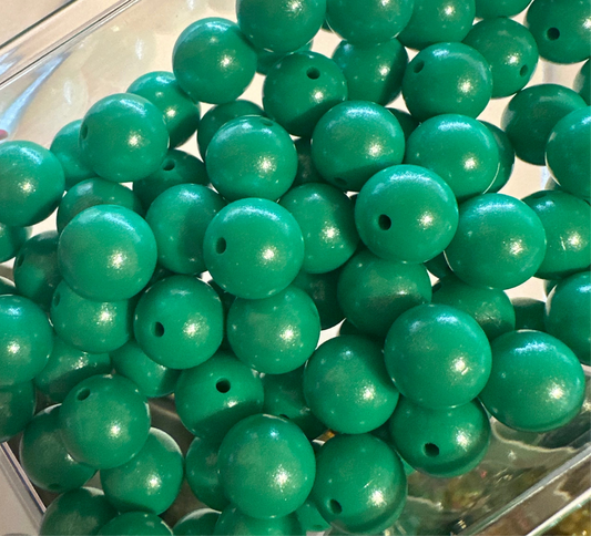 Irish Green- Opal Silicone Bead 15mm