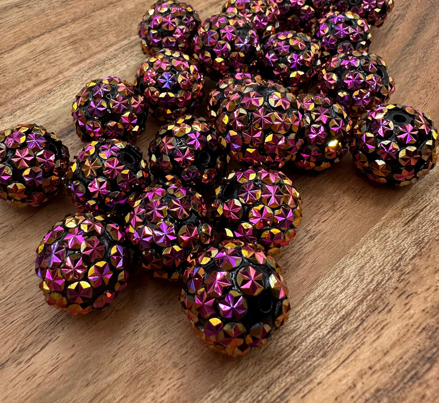 Midnight Stars- Rhinestone Acrylic 20mm