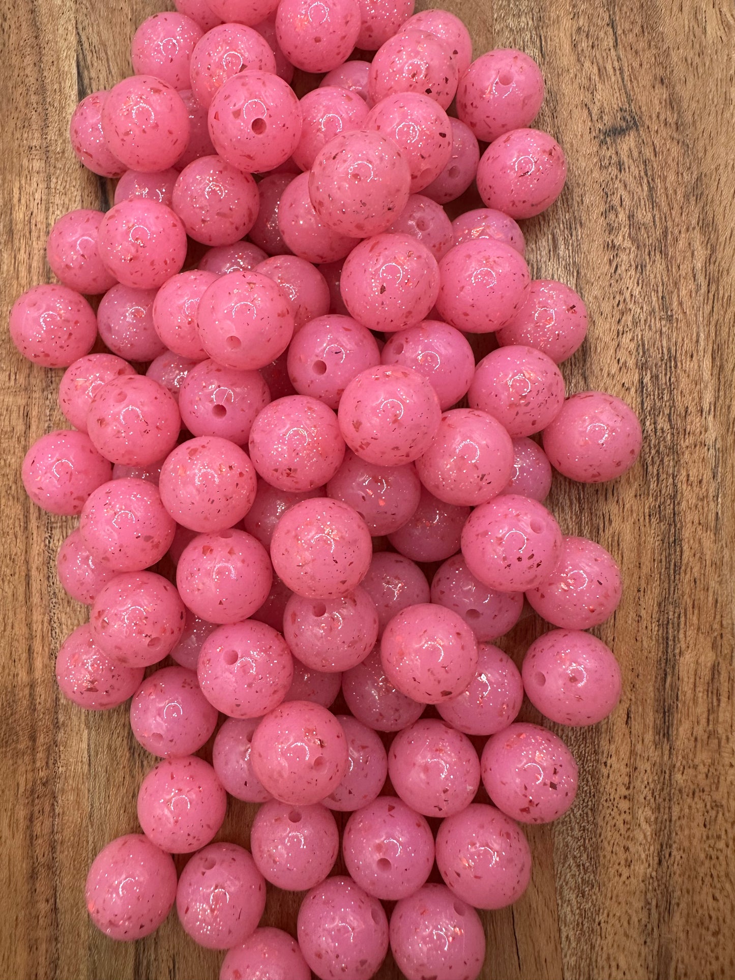 Raspberry Speckle Liquid- Silicone Bead 15mm