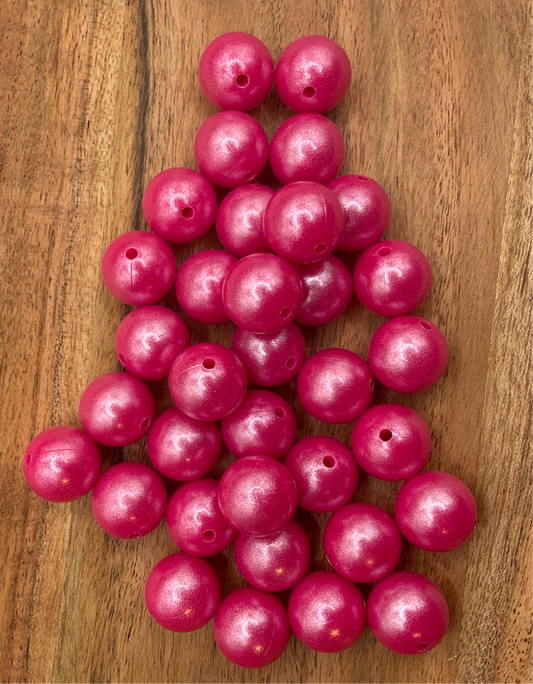 Magenta- Opal Silicone Bead 15mm