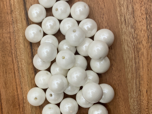 White- Opal Silicone Bead 15mm