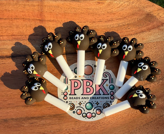 Tom Tom the Turkey- 3D Cake Pop- EXCLUSIVE TO PBK- Silicone Focal Bead