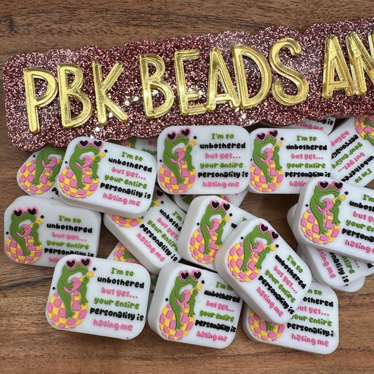 I’m so unbothered- EXCLUSIVE TO PBK- Silicone Focal Bead