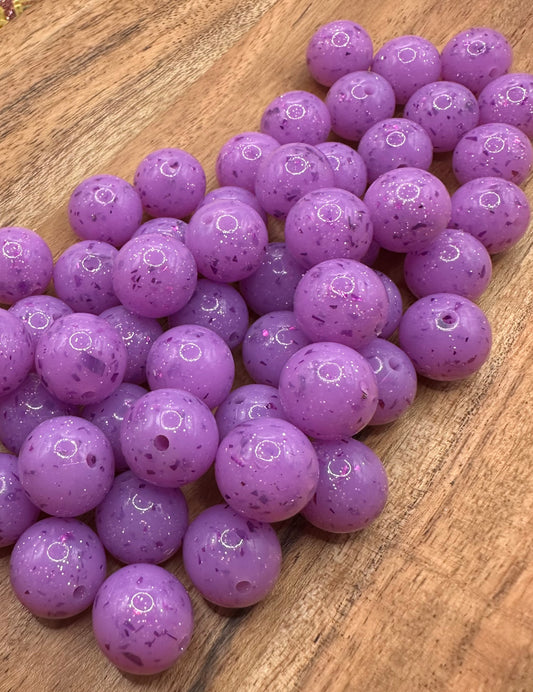 Purple Speckle Liquid- Silicone Bead 15mm