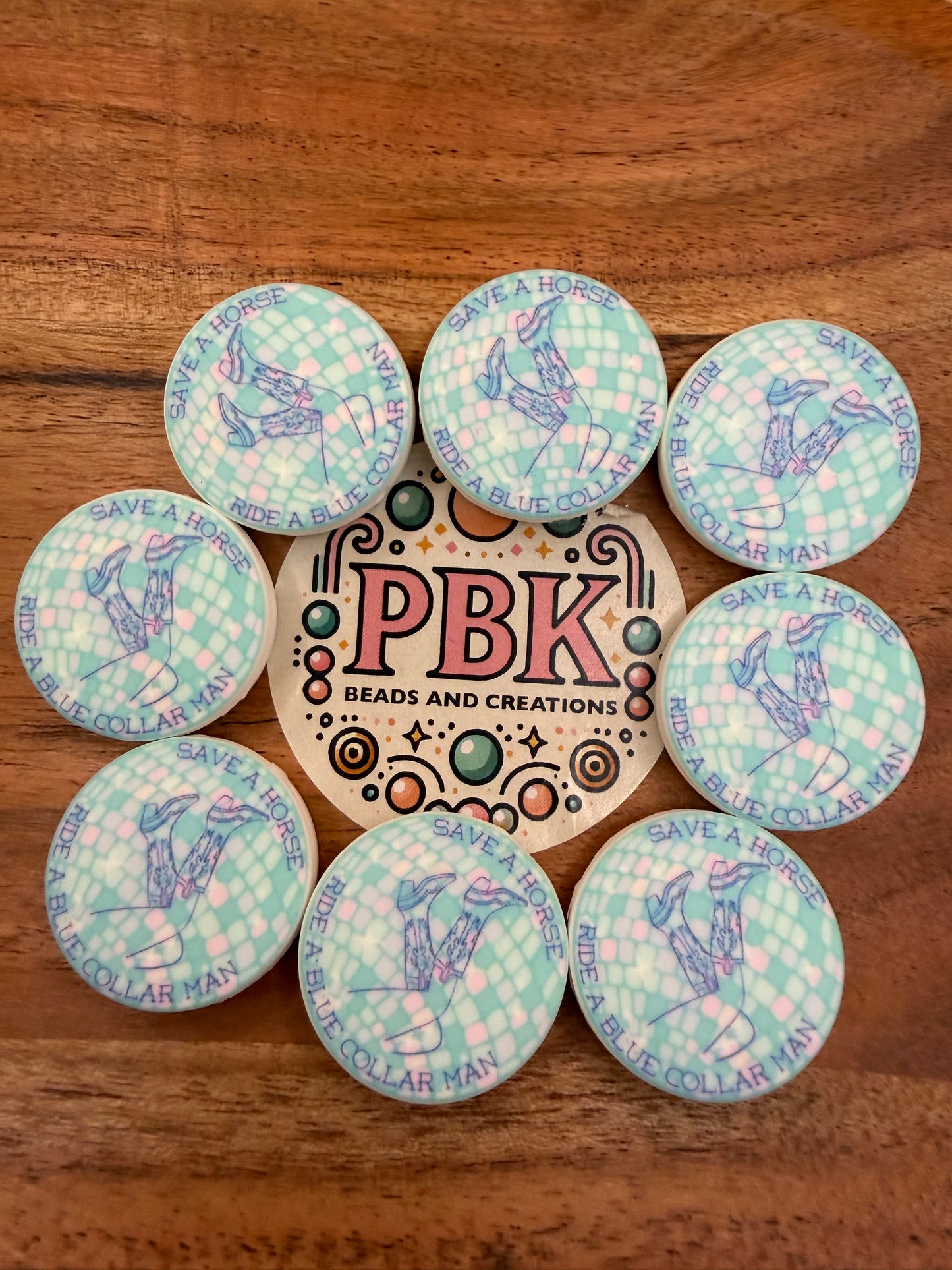 Save a Horse, Ride a Blue Collar Man - EXCLUSIVE TO PBK- Silicone Focal Bead