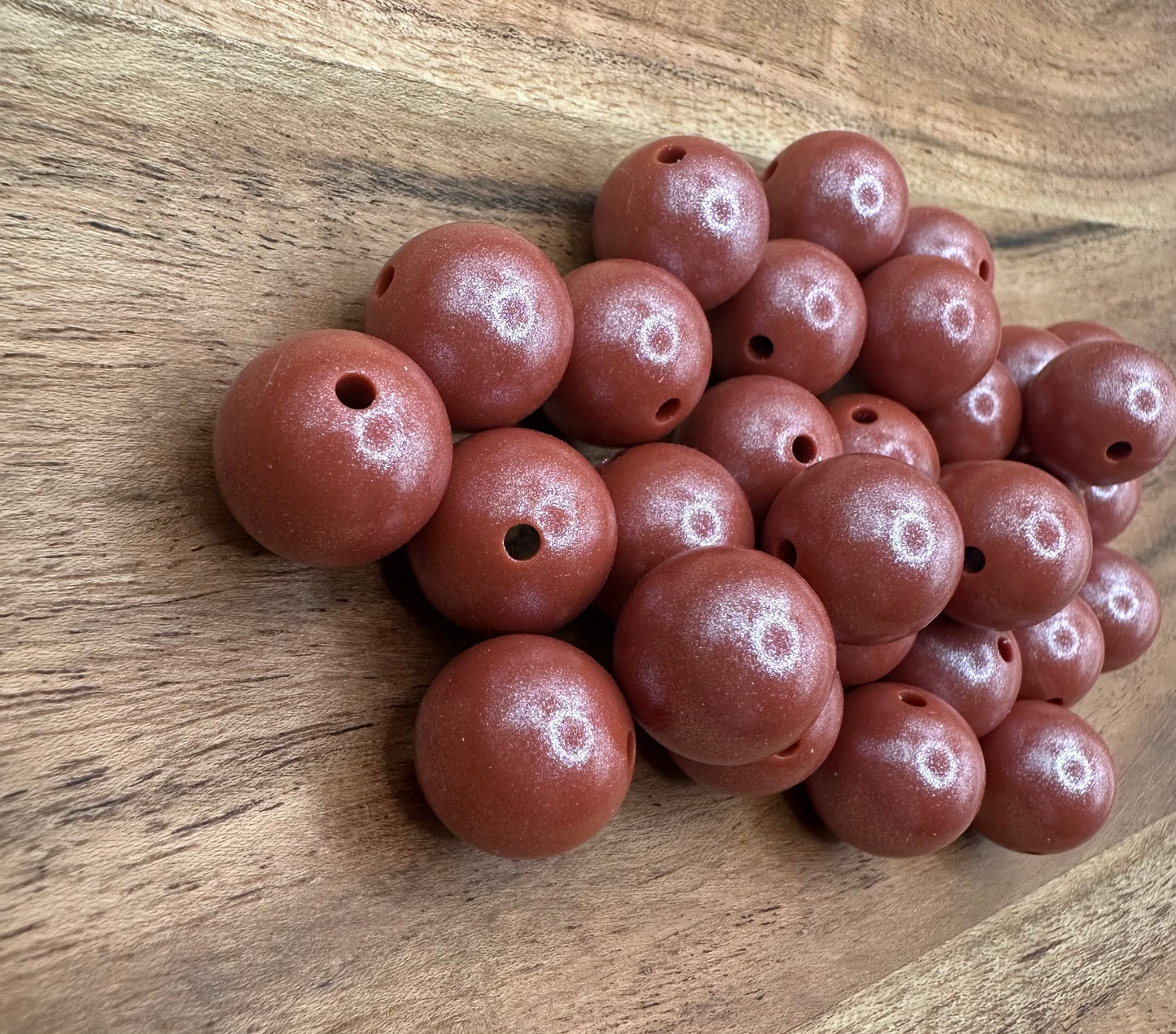 Rust- Opal Silicone Bead 15mm