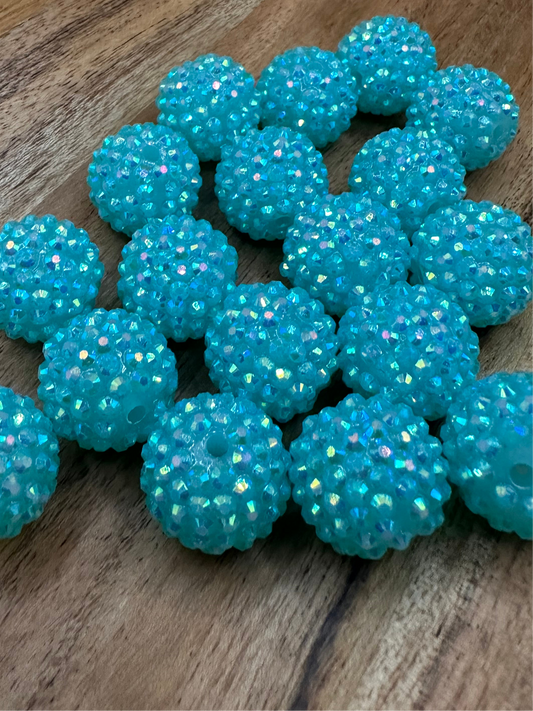 Cyan- Rhinestone Acrylic 20mm