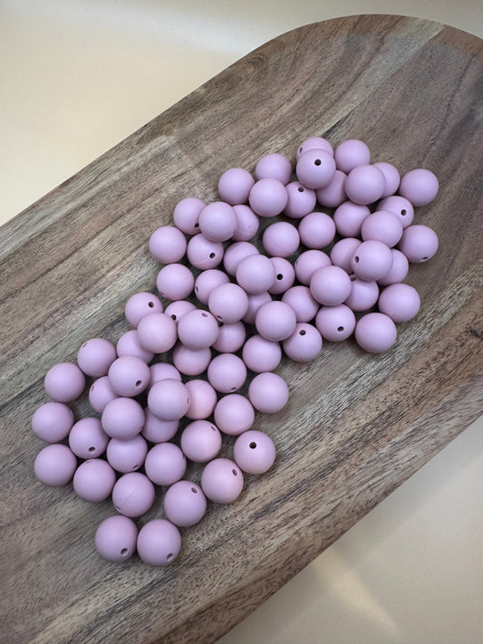 Mauve- Solid Silicone Bead 15mm