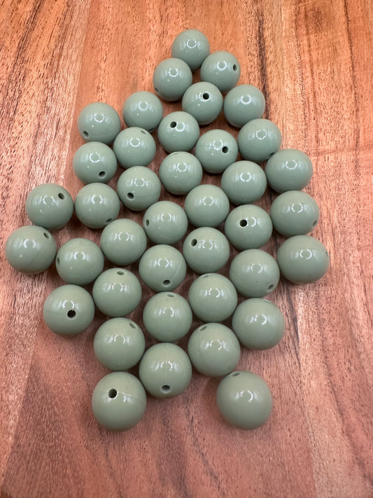 In the Moss- Liquid Silicone Bead 15mm