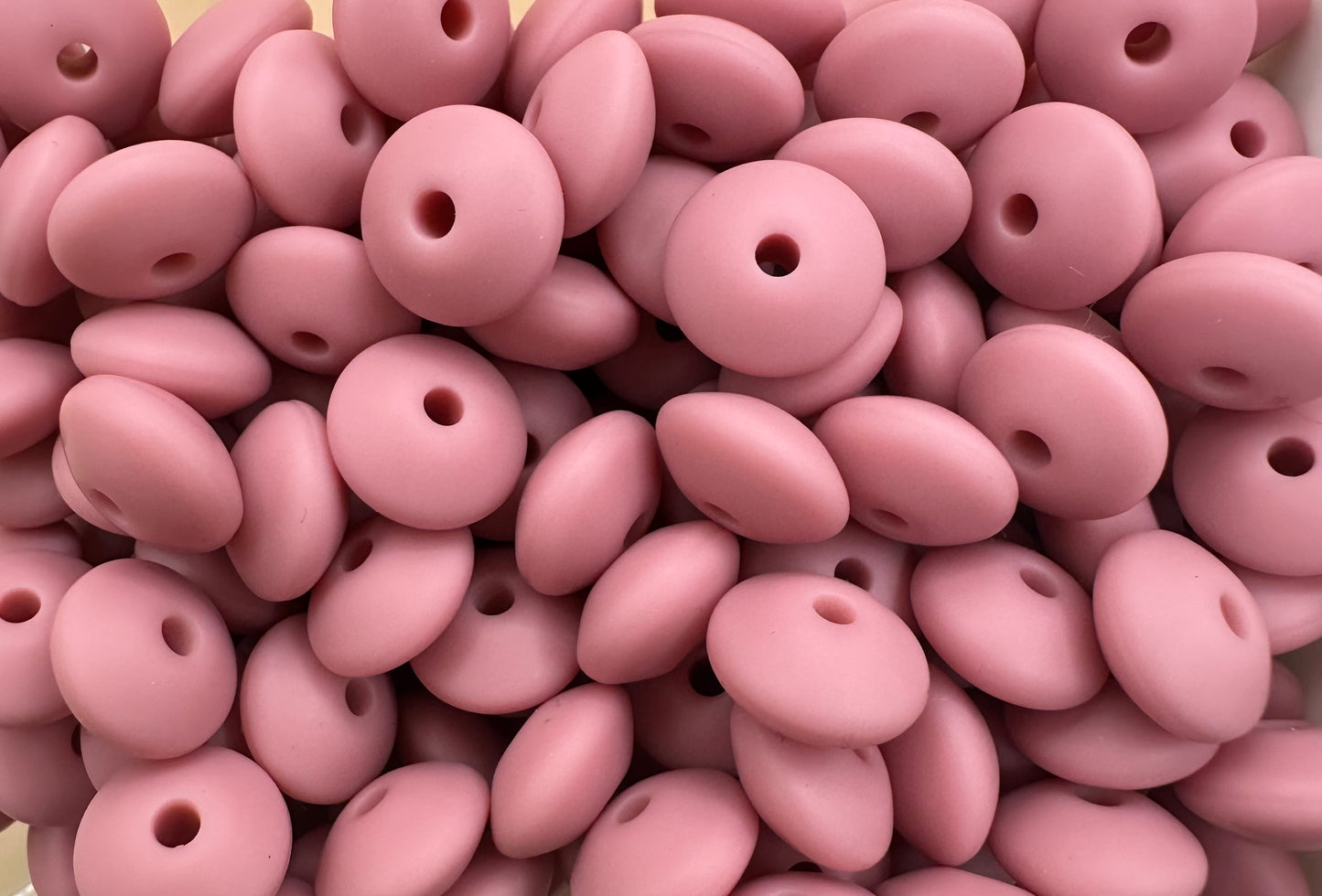 Blush Lentil- Silicone Bead