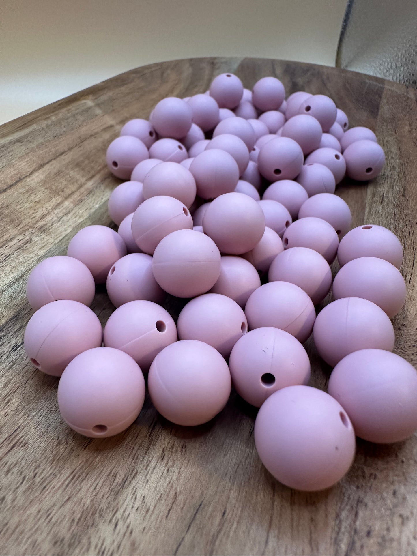 Mauve- Solid Silicone Bead 15mm