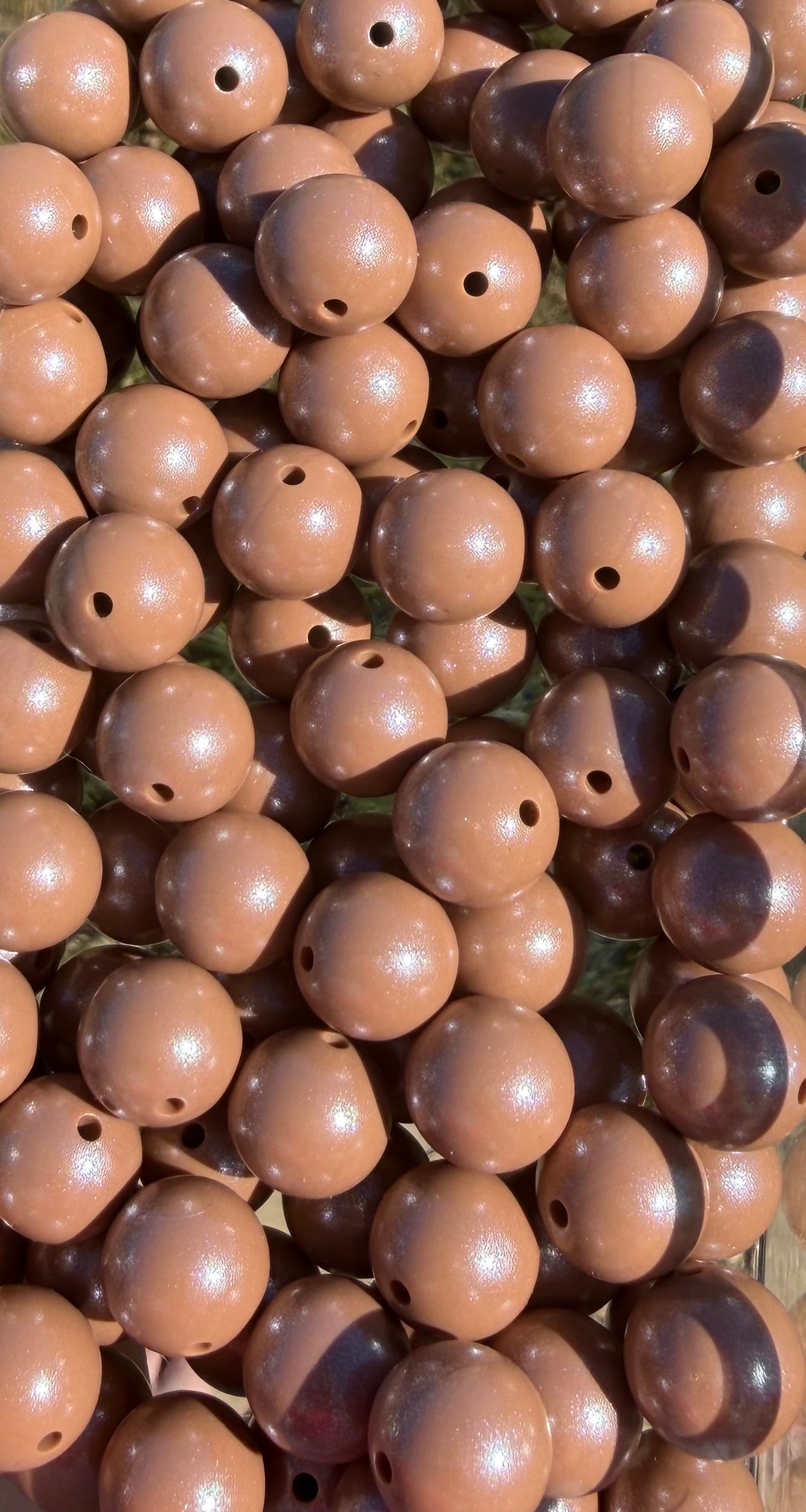 Milk Chocolate- Opal Silicone Bead 15mm