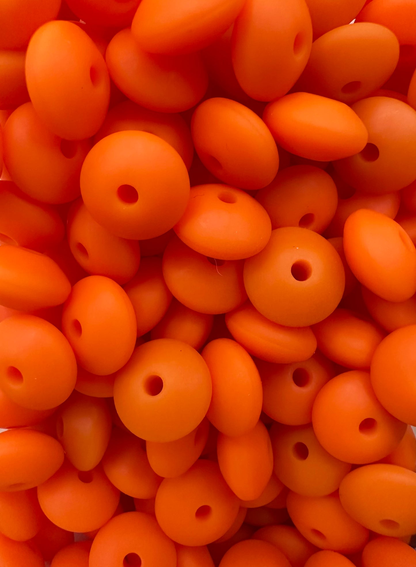Bright Orange Lentil- Silicone Bead