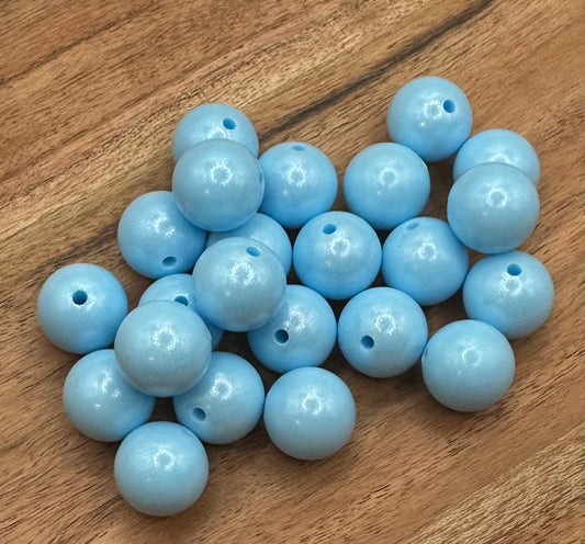 Baby Blue- Opal Silicone Bead 15mm