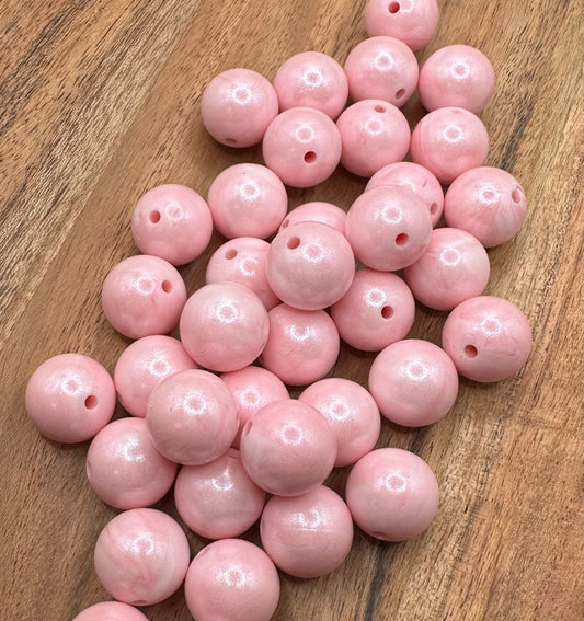 Light Pink Marble- Opal Silicone Bead 15mm