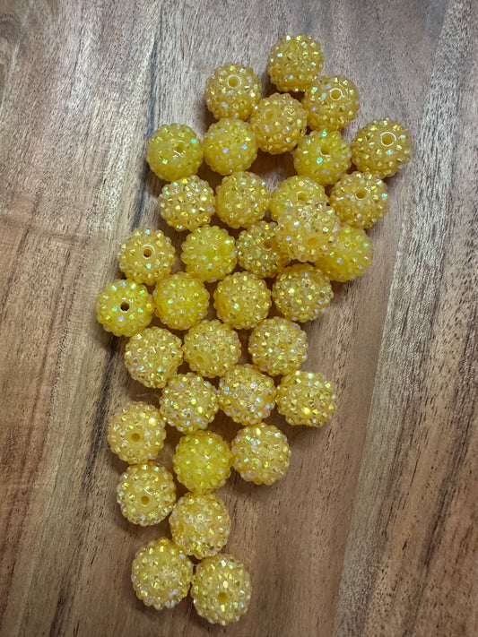 Pale Yellow- Rhinestone Acrylic 16mm