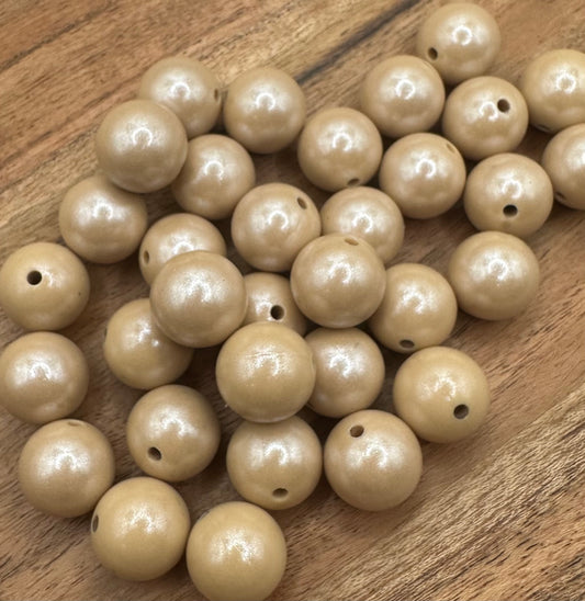 Oatmeal - Opal Silicone Bead 15mm