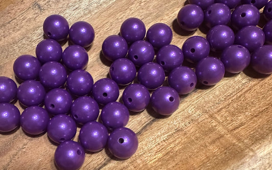 Dark Purple- Opal Silicone Bead 15mm