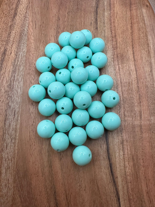 Light Aqua- Liquid Silicone Bead 15mm