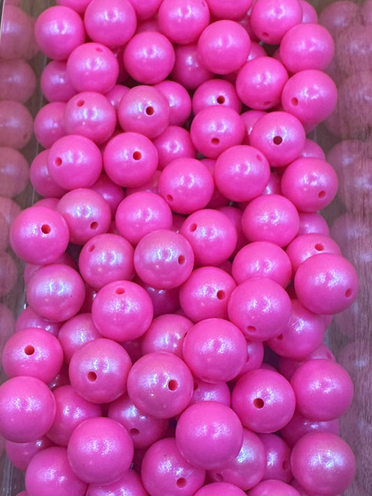 Hot Pink- Opal Silicone Bead 15mm