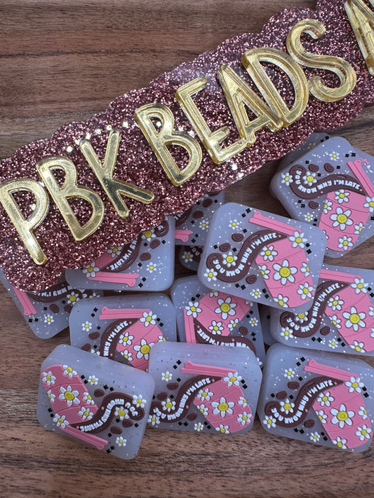 You Know Why I’m Late, Coffee Cup- EXCLUSIVE TO PBK- Silicone Focal Bead