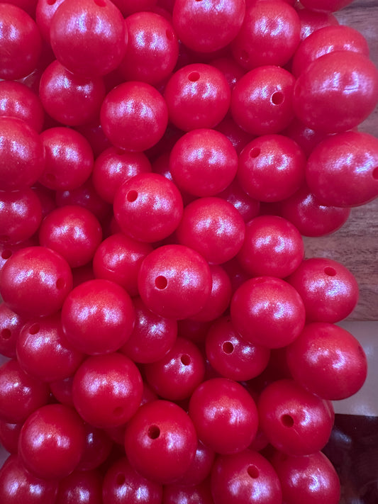 Strawberry - Opal Silicone Bead 15mm