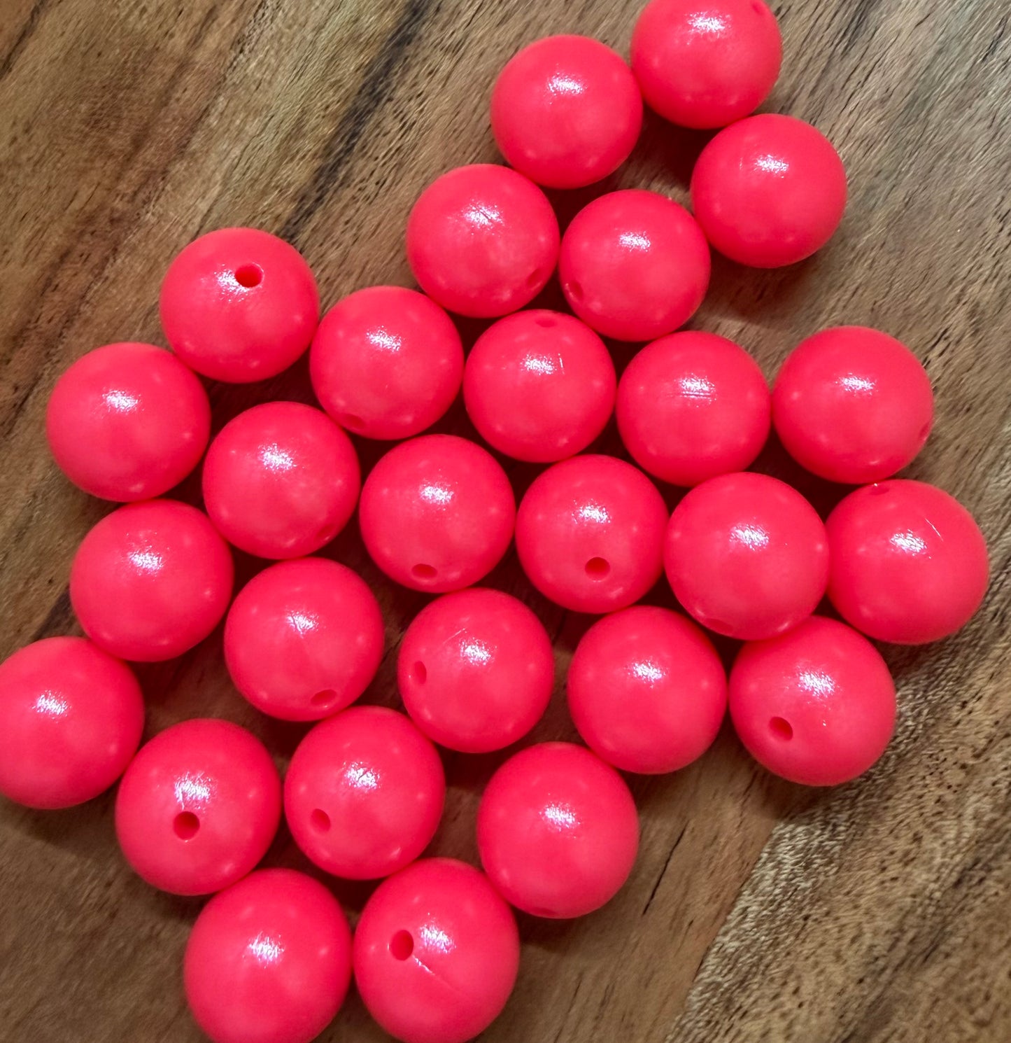 Neon Pink- Opal Silicone Bead 15mm
