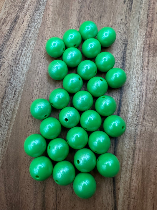 Neon Green- Opal Silicone Bead 15mm
