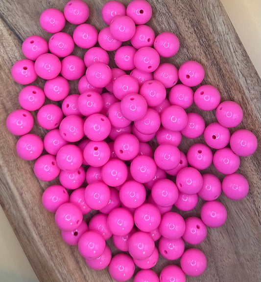 Hot Pink- Liquid Silicone Bead 15mm