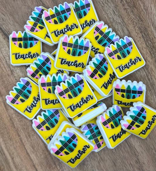 Teacher Crayon Box Silicone Focal