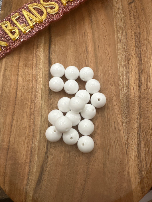 White- Liquid Silicone Bead 15mm