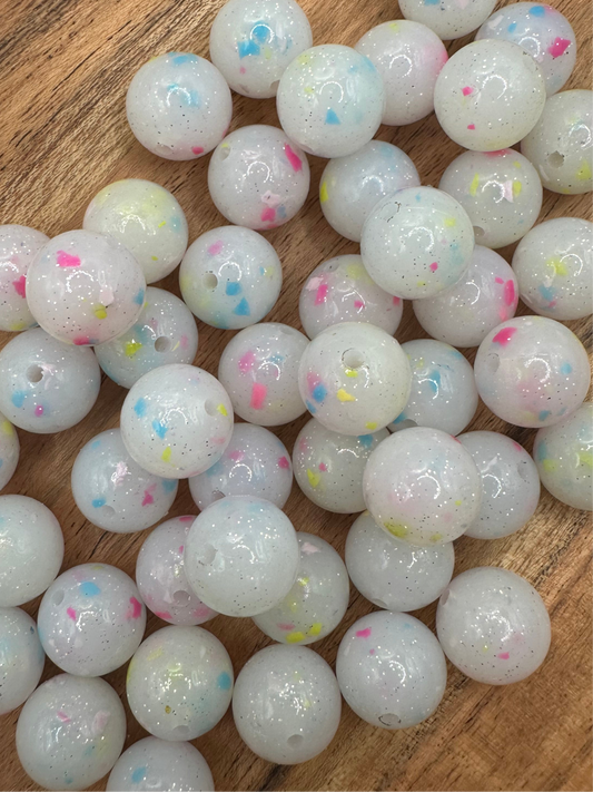 Mixed Color Confetti- Confetti Silicone Bead 15mm