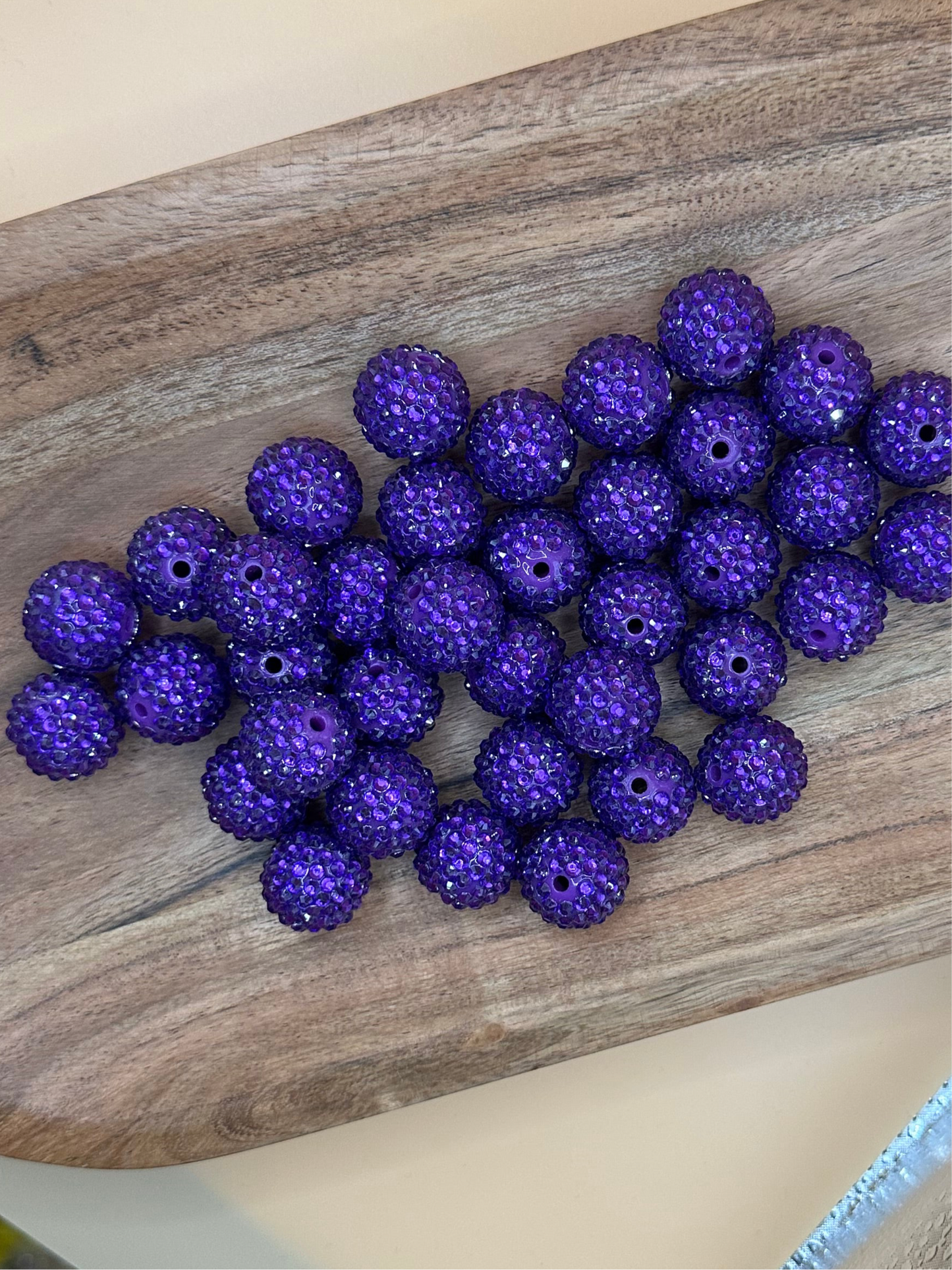 Dark Purple- Rhinestone Acrylic 20mm