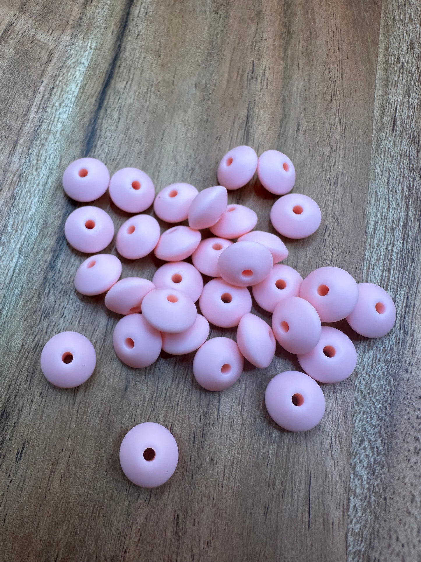 Light Pink Lentil- Silicone Bead