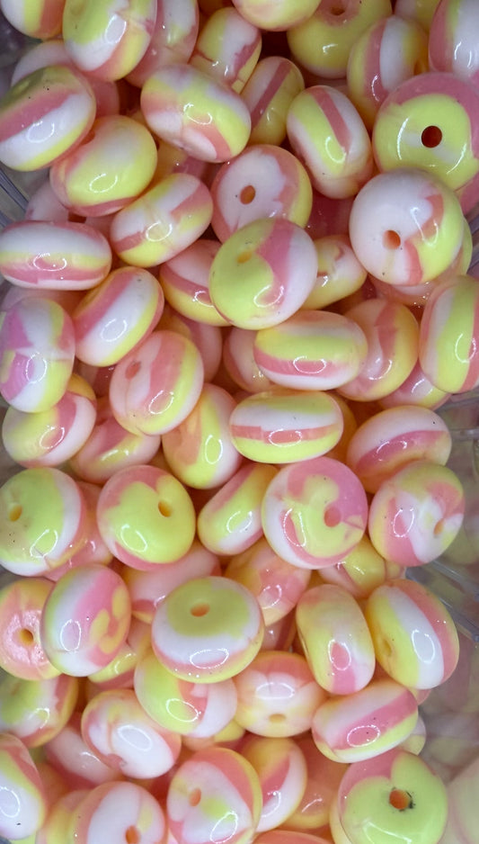 Strawberry Lemonade- Silicone Bead Abacus 14mm
