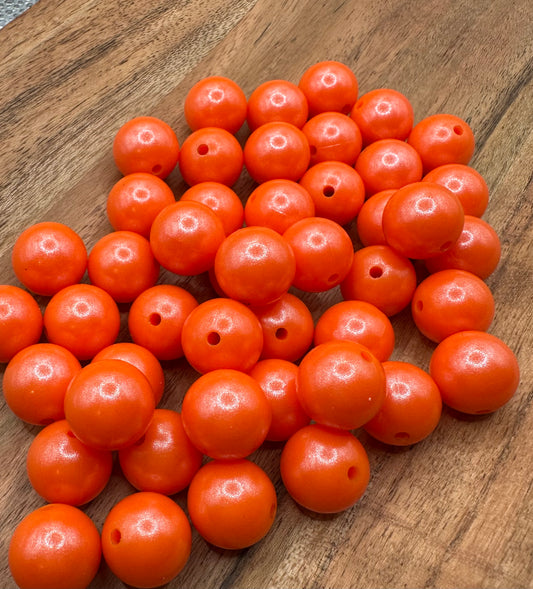 Orange- Opal Silicone Bead 15mm