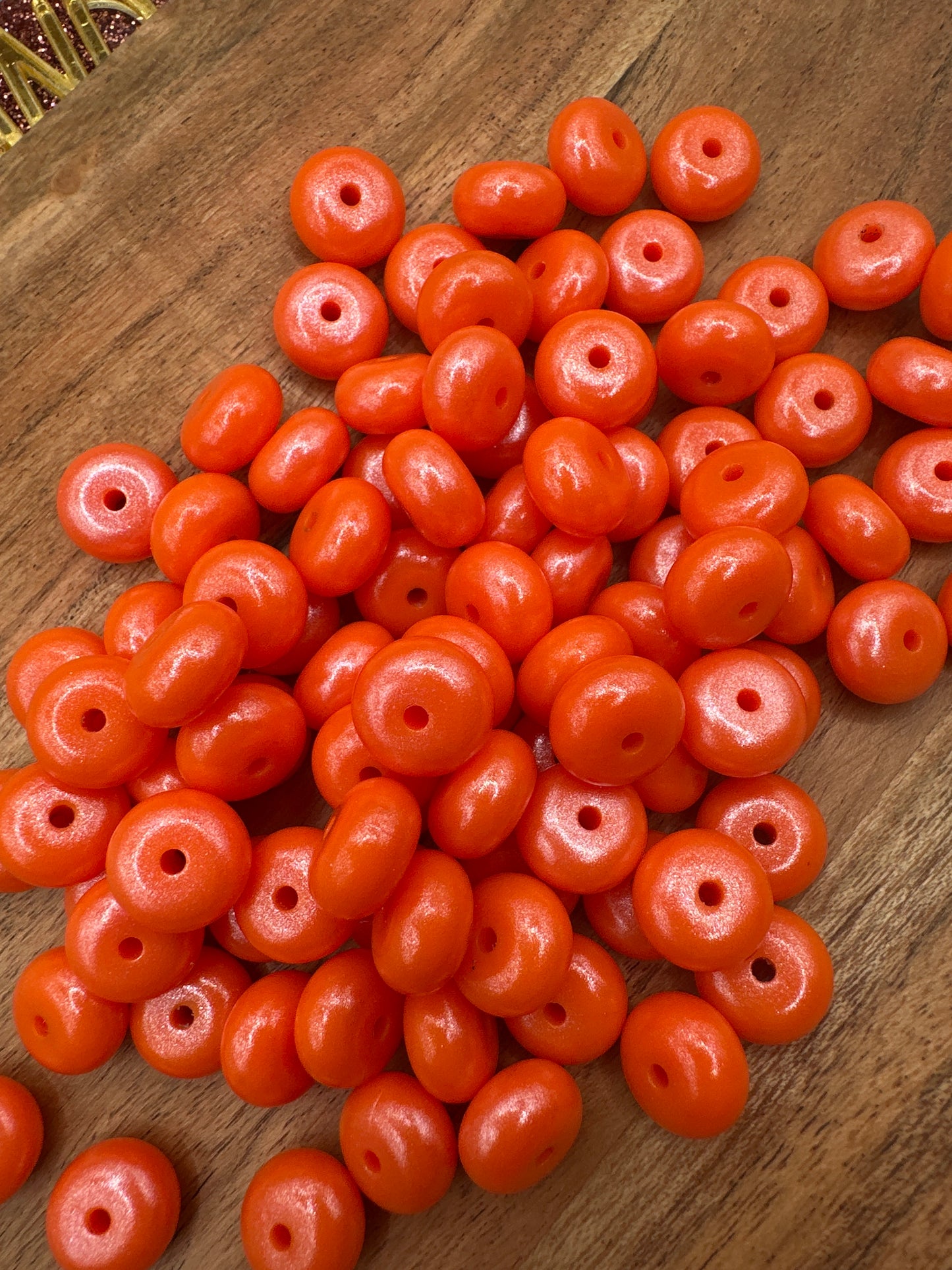 Orange Opal- Silicone Bead Abacus 14mm