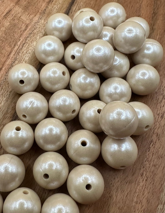 Sand- Opal Silicone Bead 15mm