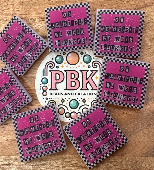 On Wednesday’s We Wear Checkered- EXCLUSIVE TO PBK- Silicone Focal Bead