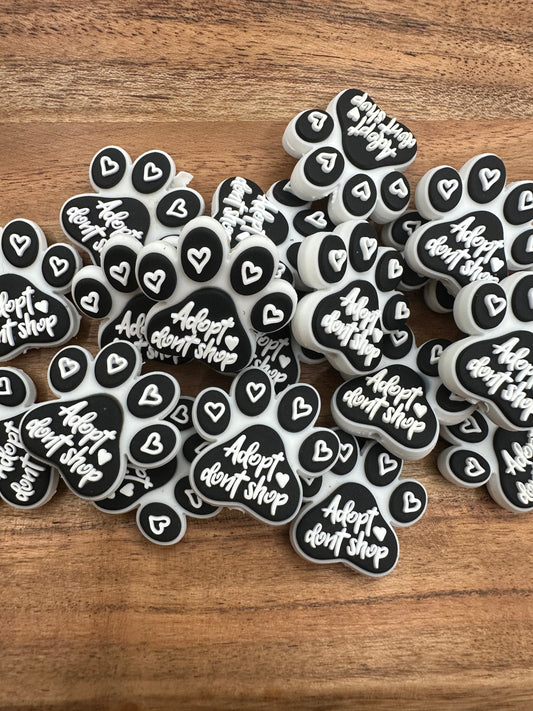 Adopt Don’t Shop, Paw Print- Silicone Focal